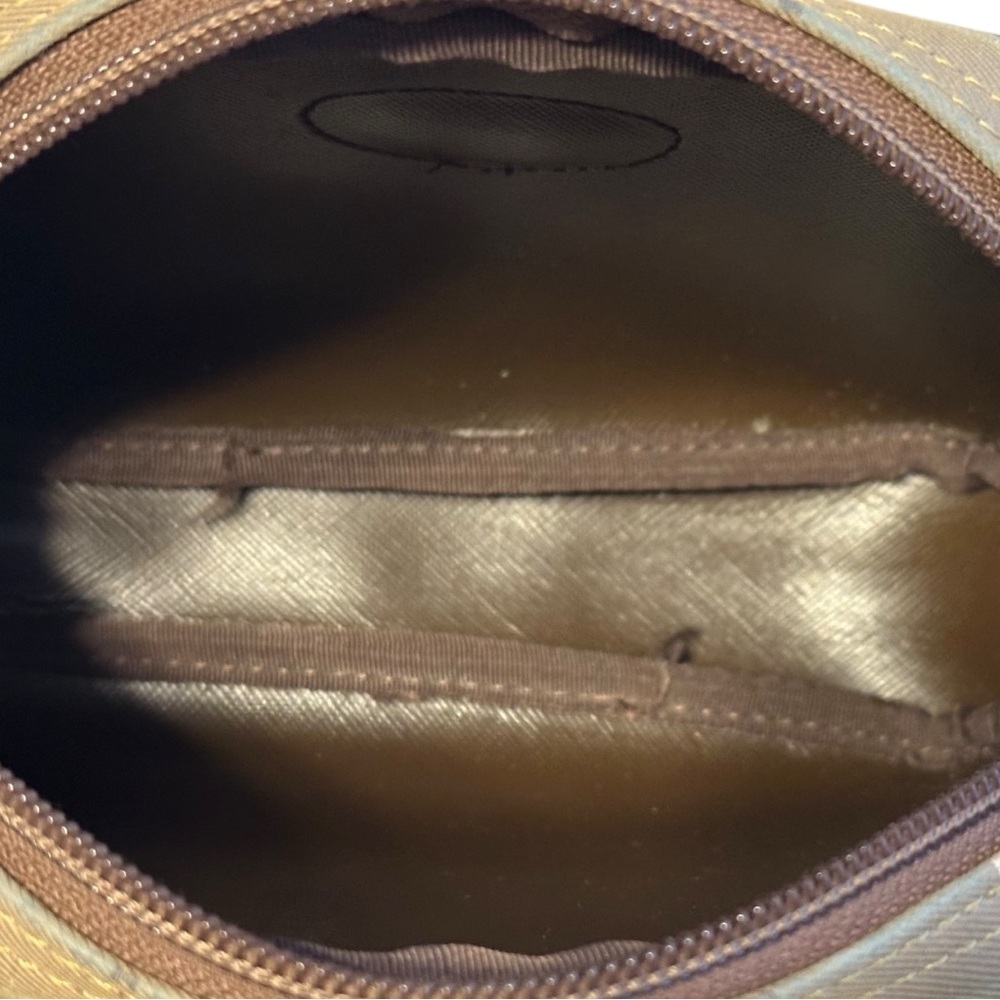 Burberry’s Vintage Brown Plaid Canvas Crossbody Leather Trim Authentic - Picture 7 of 7